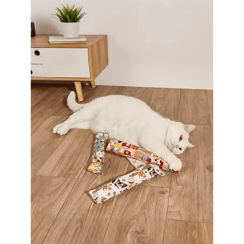 Cat Grass Plush Chew Pillow Comforting Catnip Toy For Play Chewing Relaxation 0