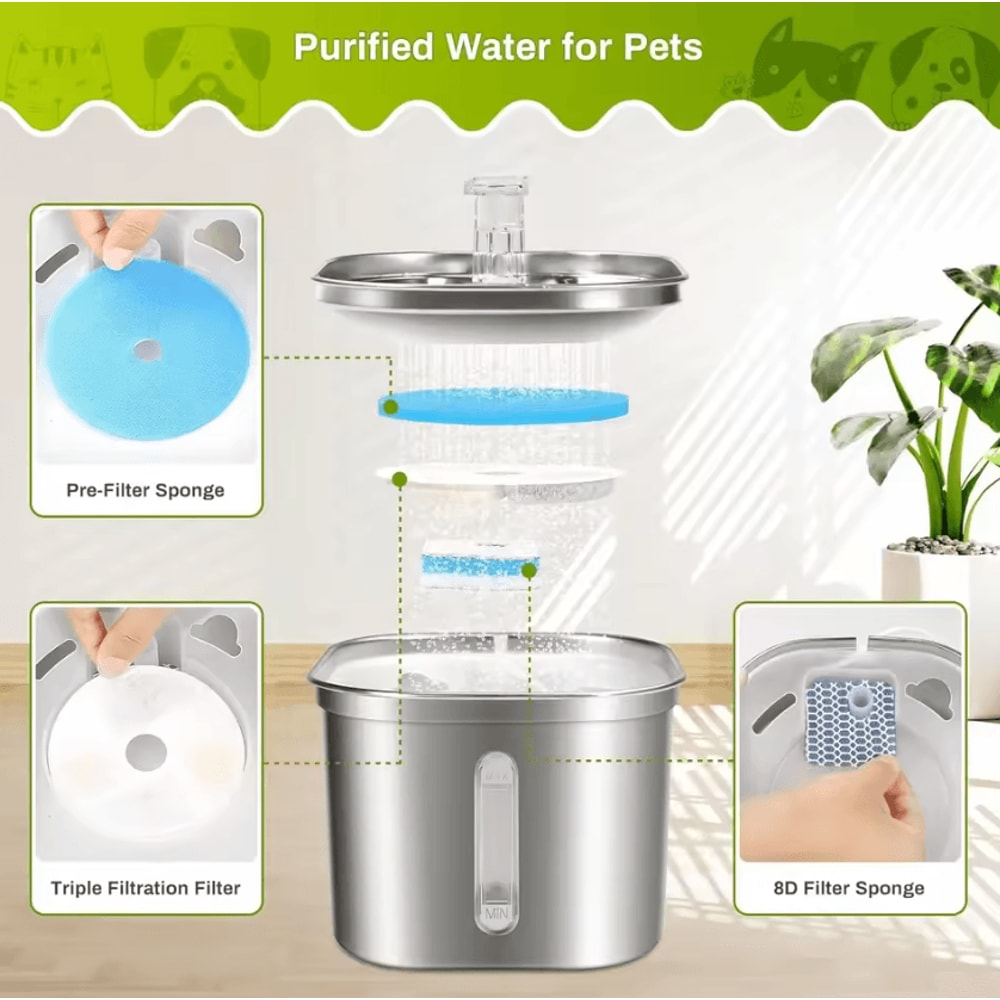 Activated Carbon Pet Fountain Filters Fresh Cleaner Water For Cats Dogs 3