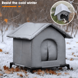 waterproof outdoor cat shelter – insulated foldable pet house for cats & small dogs