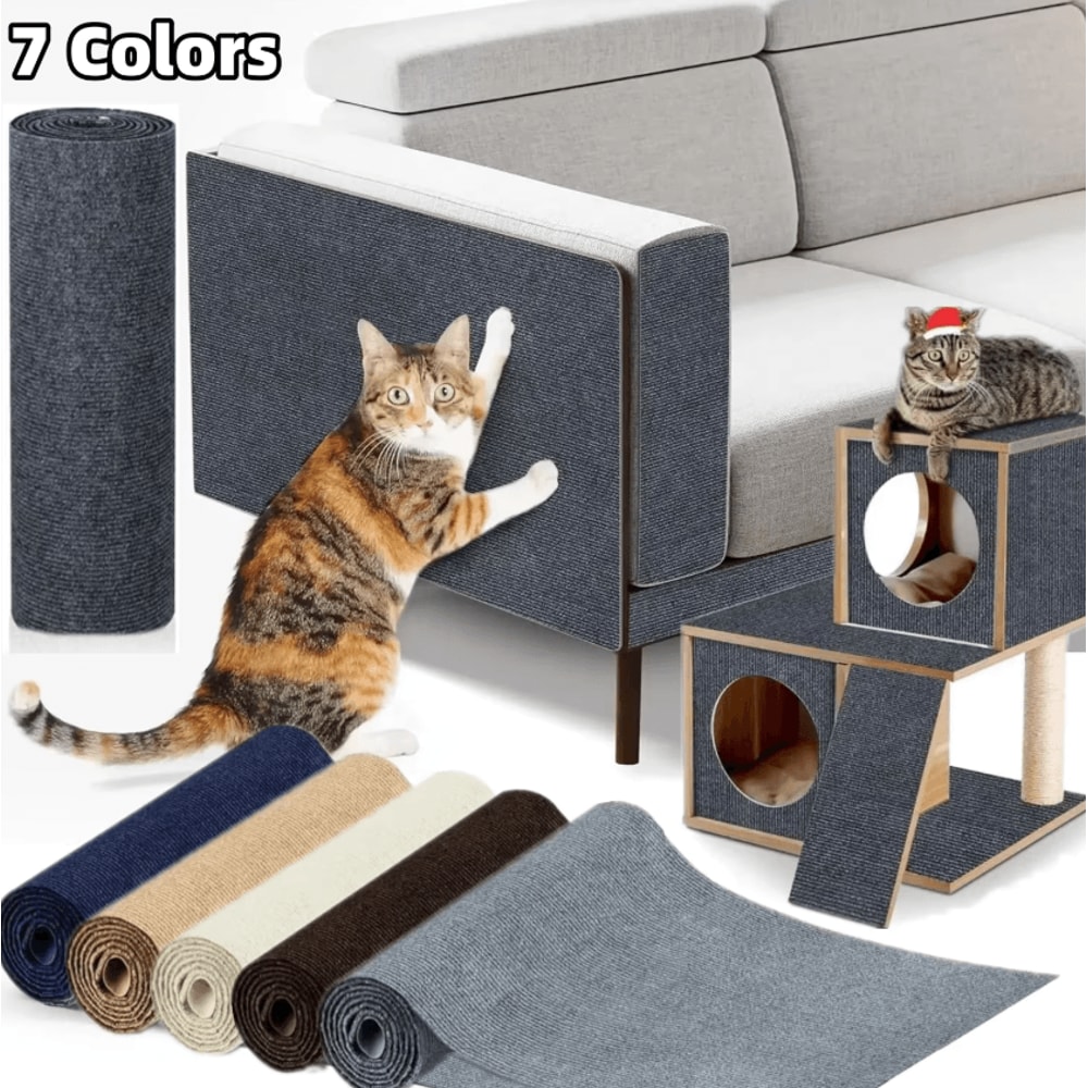 SelfAdhesive Cat Scratcher Mat Trimmable Furniture Sofa Protector For Cats 0