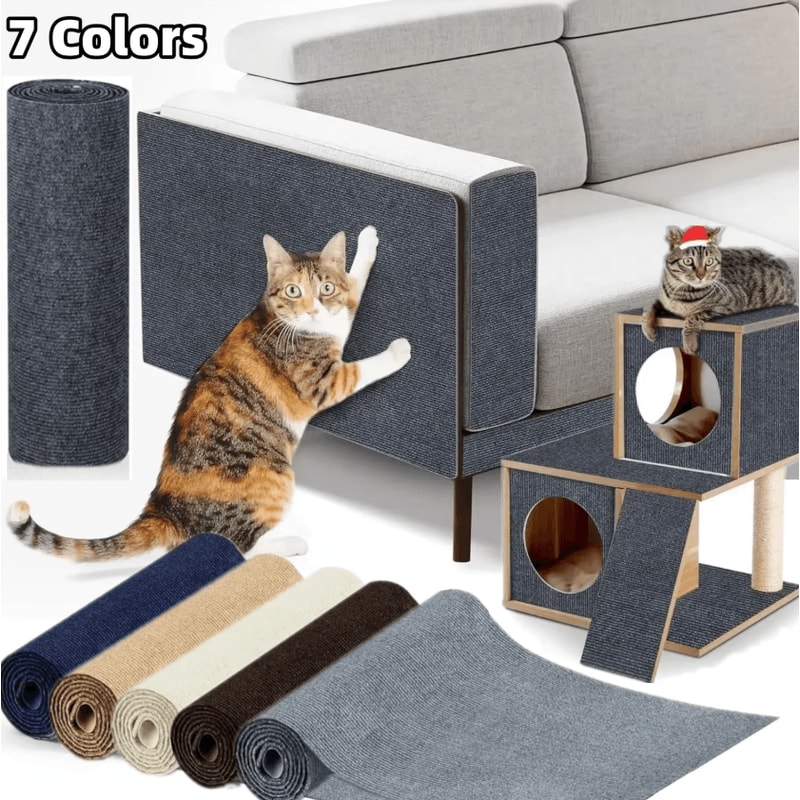 SelfAdhesive Cat Scratcher Mat Trimmable Furniture Sofa Protector For Cats 0