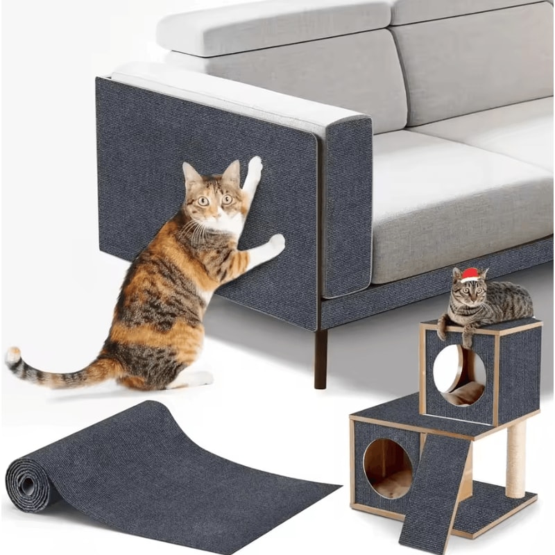 SelfAdhesive Cat Scratcher Mat Trimmable Furniture Sofa Protector For Cats 2