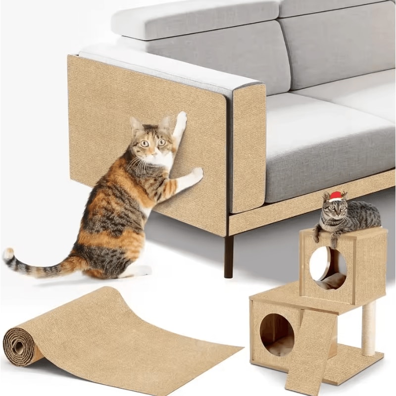 SelfAdhesive Cat Scratcher Mat Trimmable Furniture Sofa Protector For Cats 3