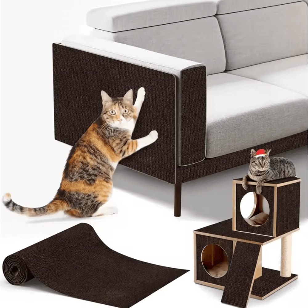 SelfAdhesive Cat Scratcher Mat Trimmable Furniture Sofa Protector For Cats 6