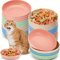 4Piece Wide Shallow Cat Bowl Set NonSlip Feeding Dishes For Cats Kittens 0