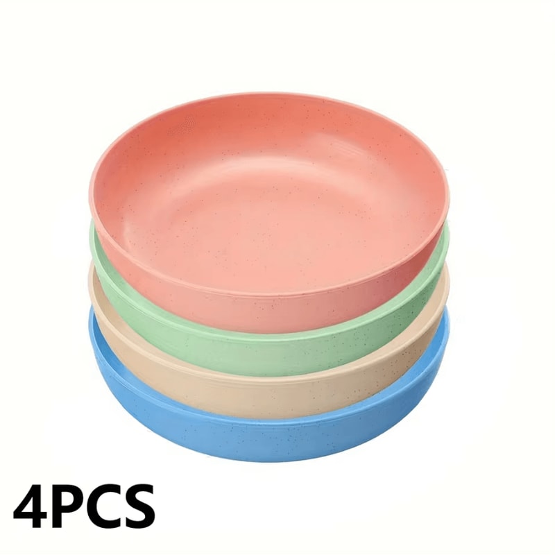 4Piece Wide Shallow Cat Bowl Set NonSlip Feeding Dishes For Cats Kittens 4