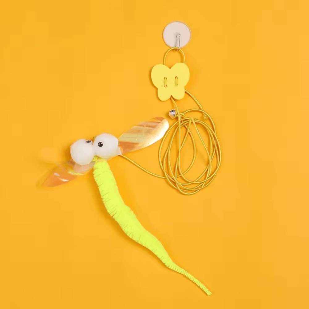 Feather Bell Elastic Cat Teaser Toy Interactive Hanging Wand Toy For Cats Kittens 5