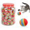 Rainbow EVA Rattle Ball Toy Interactive Chew Play Ball For Cats Dogs 0