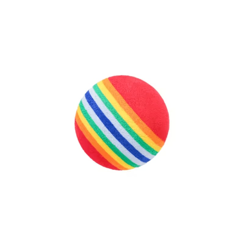 Rainbow EVA Rattle Ball Toy Interactive Chew Play Ball For Cats Dogs 3