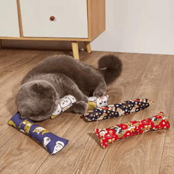 catnip plush pillow toy – chew-resistant stress relief & interactive cat toy