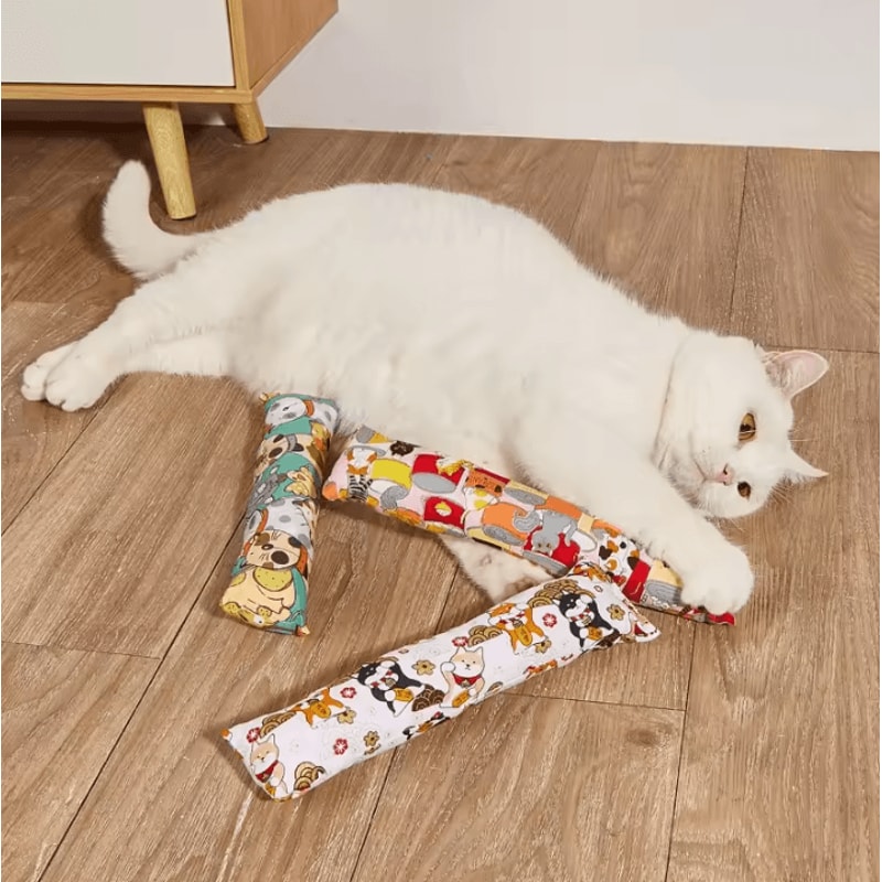 Catnip Plush Pillow Toy ChewResistant Stress Relief Interactive Cat Toy 1