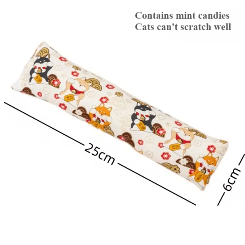 Catnip Plush Pillow Toy ChewResistant Stress Relief Interactive Cat Toy 3