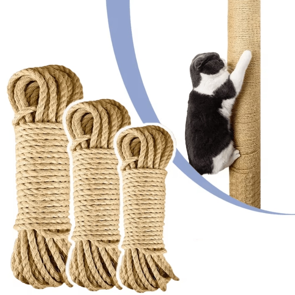Natural Sisal Cat Scratcher Rope DIY Scratching Post Repair Furniture Protection Rope 0