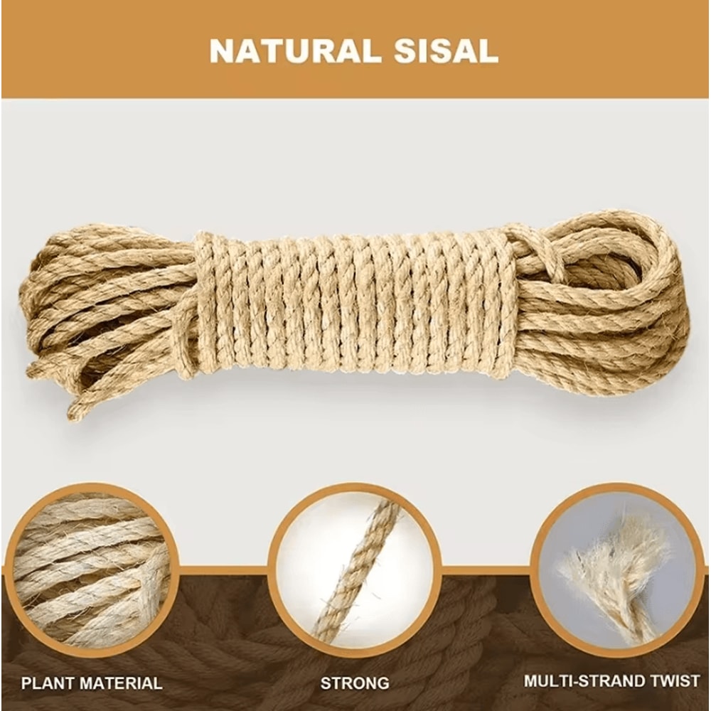 Natural Sisal Cat Scratcher Rope DIY Scratching Post Repair Furniture Protection Rope 1