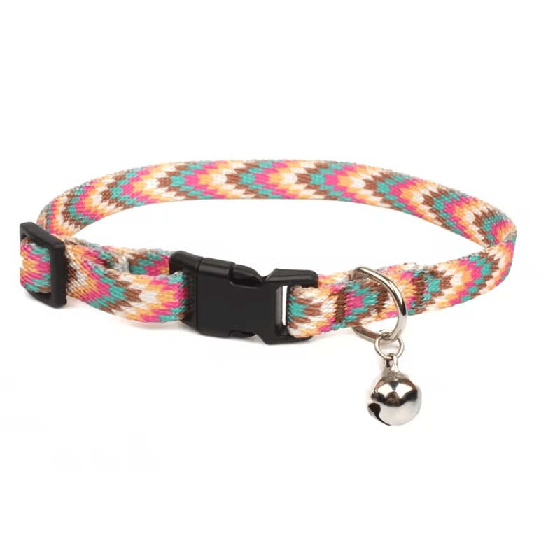 Geometric Doodles Cat Collar With Bell Adjustable Colorful Collar For Cats Small Pets 4