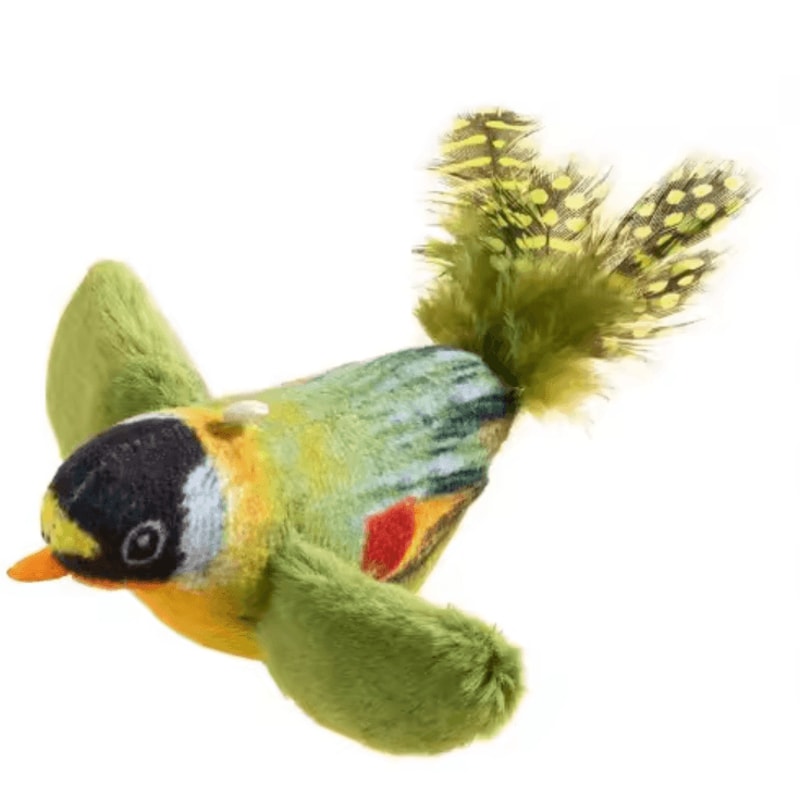 Rechargeable Flapping Bird Cat Toy TouchActivated Chirping Plush Toy With Catnip 3