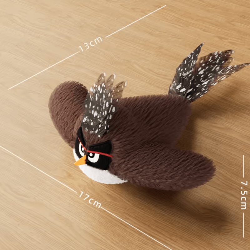 Rechargeable Flapping Bird Cat Toy TouchActivated Chirping Plush Toy With Catnip 6