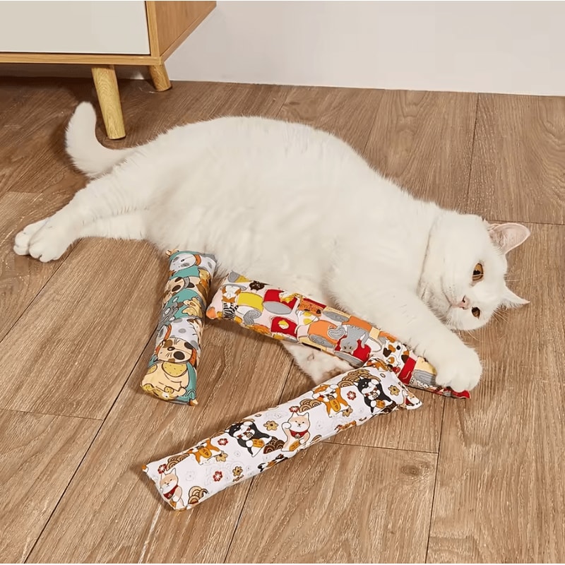 Plush Cat Teaser Wand Toy Interactive BiteResistant Cat Toy For Active Play 4
