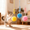 Suction Cup Bunny Fur Ball Cat Toy Interactive Spring Teaser For SelfPlay Fun 0