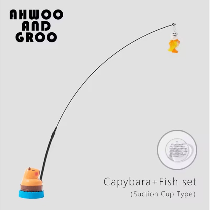 Capybara Bird Teaser Wand Toy Interactive Bell Cat Toy For Cats Kittens 7