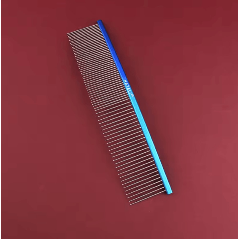 Rainbow Curved Pet Grooming Comb Stainless Steel Deshedding Detangling Comb For Cats Dogs 5