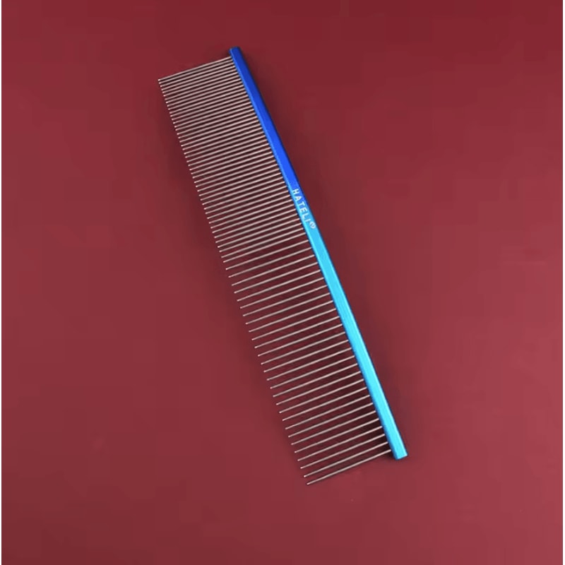 Rainbow Curved Pet Grooming Comb Stainless Steel Deshedding Detangling Comb For Cats Dogs 5