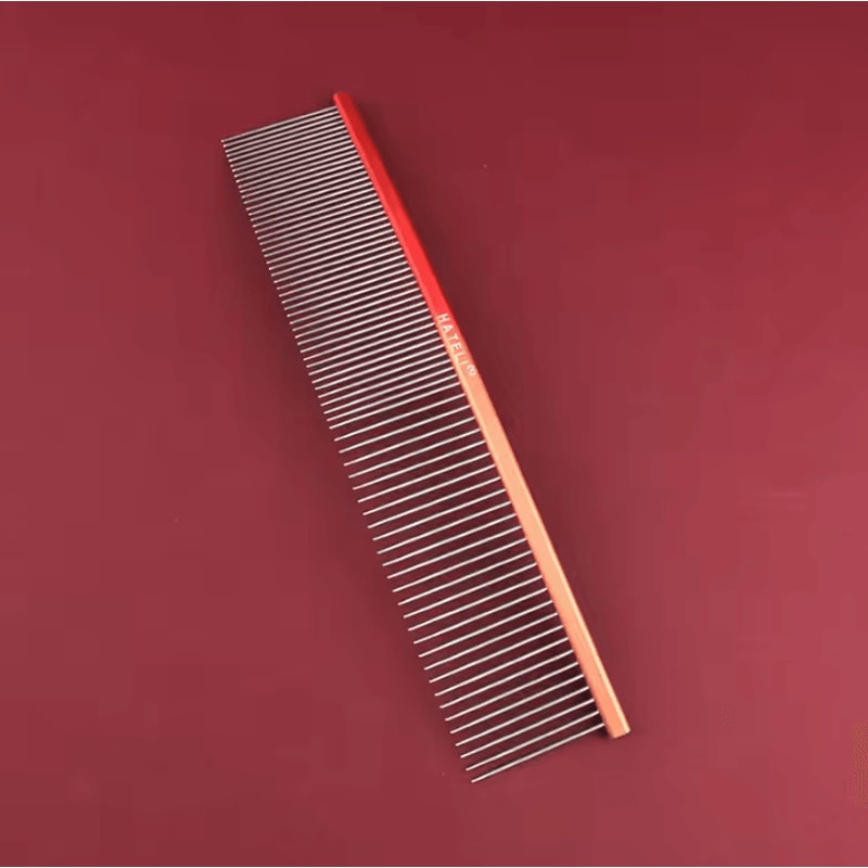 Rainbow Curved Pet Grooming Comb Stainless Steel Deshedding Detangling Comb For Cats Dogs 6