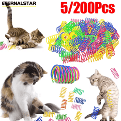 colorful spiral cat spring toys – interactive bouncing play toys for cats & kittens