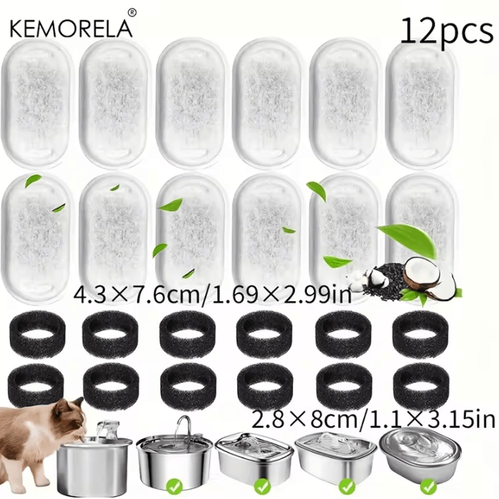 PureFlow Carbon Filter Sponge Set For Cat Water Fountains 3
