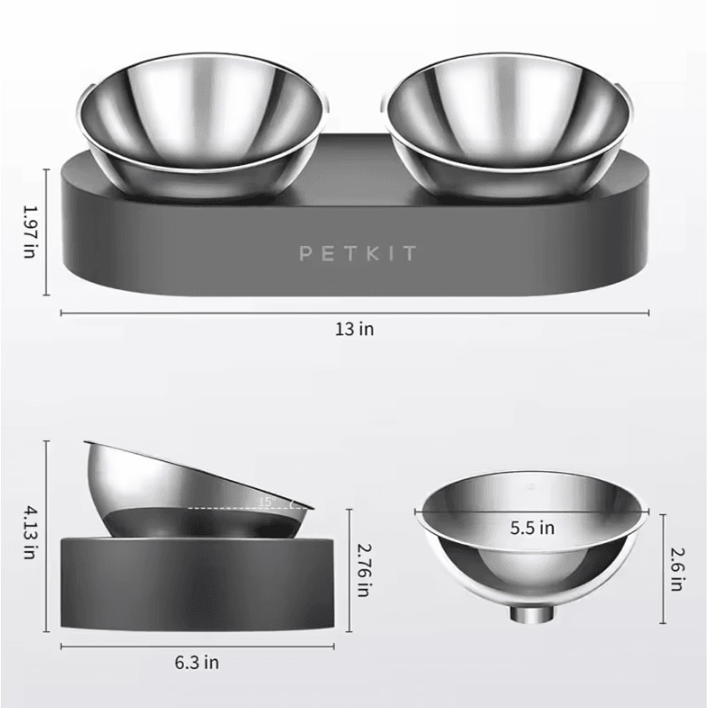 PETKIT Elevate Duo Stainless Steel Pet Feeding Bowl Set 2