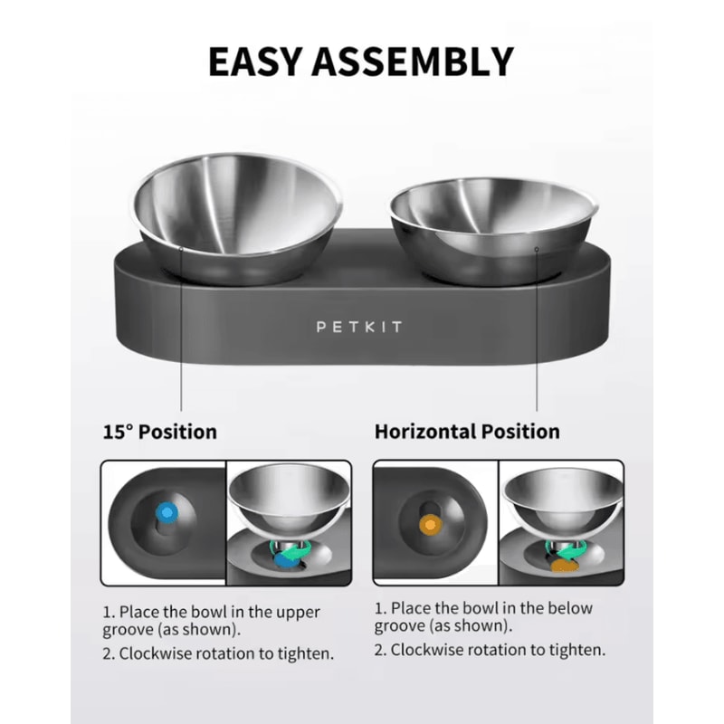 PETKIT Elevate Duo Stainless Steel Pet Feeding Bowl Set 3