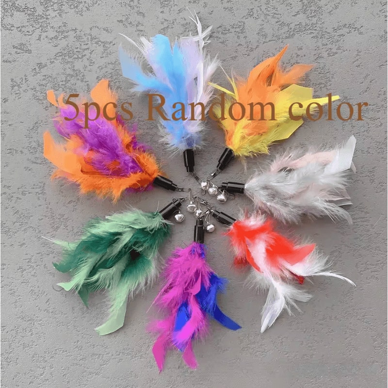 Interactive Feather Cat Toy Replacement Set 3PCS5PCS Refill Pack 7