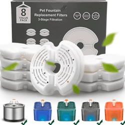 multi-filtration cat water fountain replacement filters – 4 pack & 8 pack