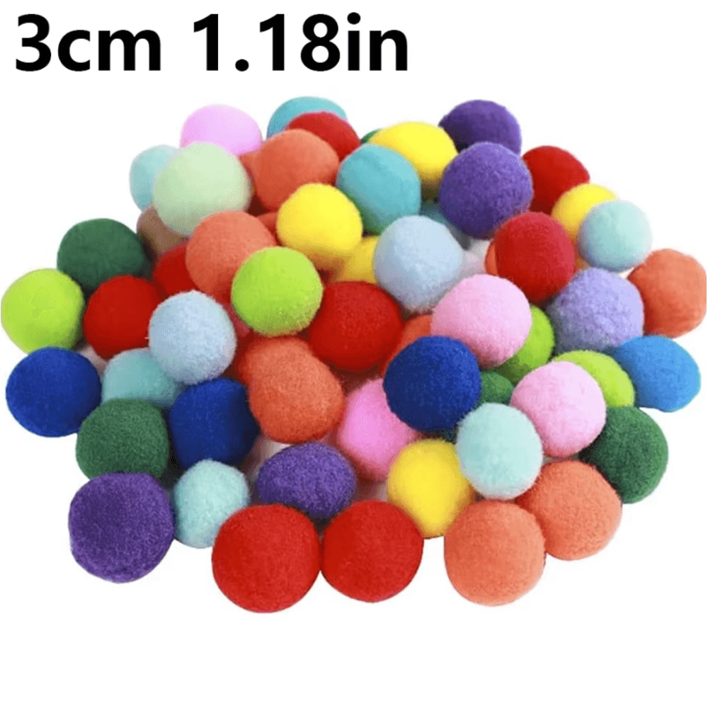 Colorful Plush Cat Toy Balls 98PCS198PCS Interactive Play Pack 1