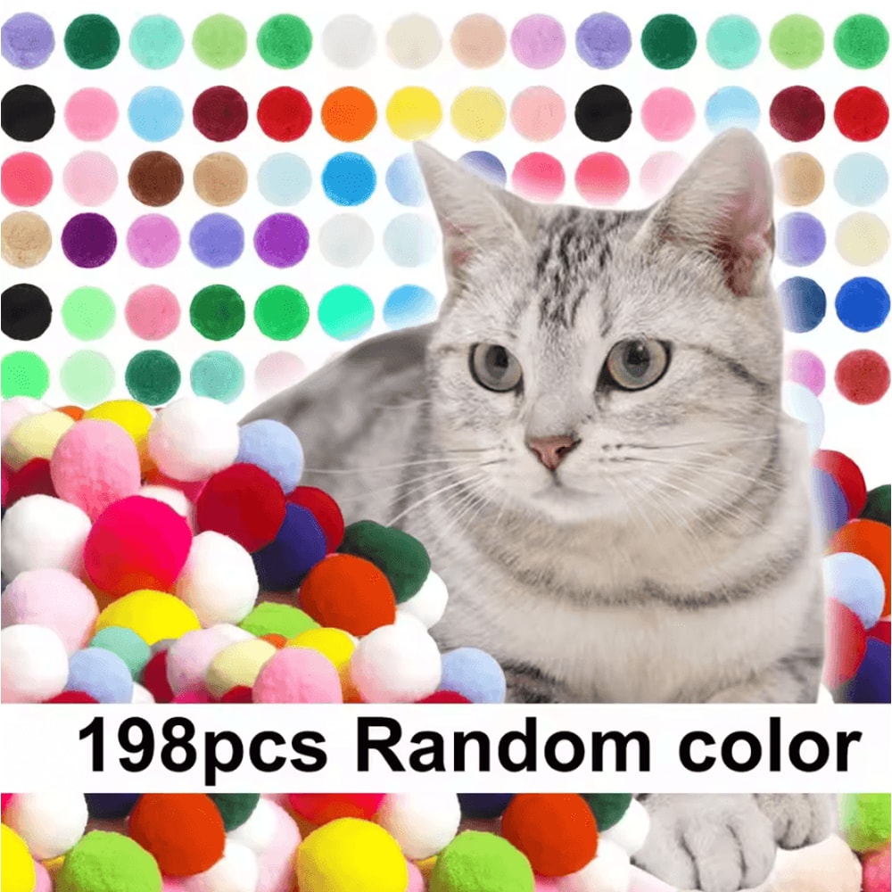 Colorful Plush Cat Toy Balls 98PCS198PCS Interactive Play Pack 6
