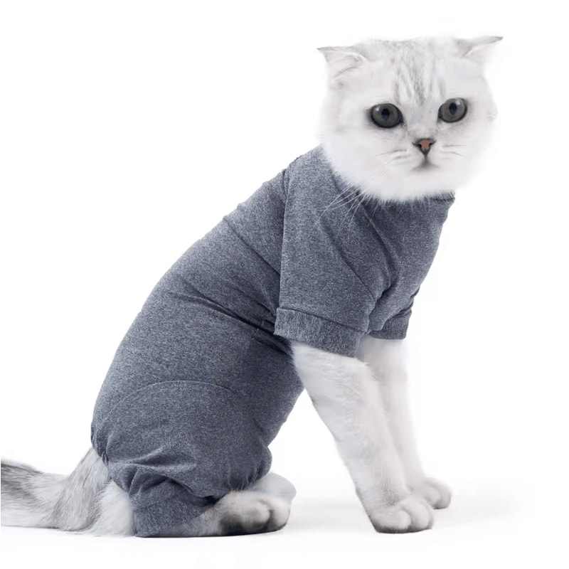 Cozy Cotton Cat Recovery Suit For PostSurgery Healing 4