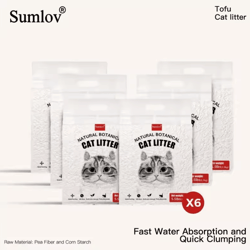 sumlov natural tofu cat litter – 33lbs dust-free quick clumping formula