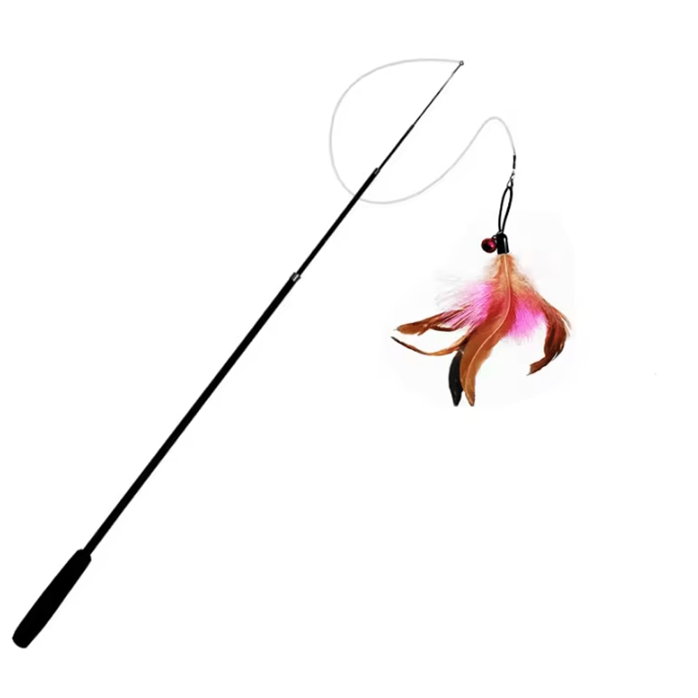 ExtraLong Telescopic Cat Teaser Wand With Feather Toy 4