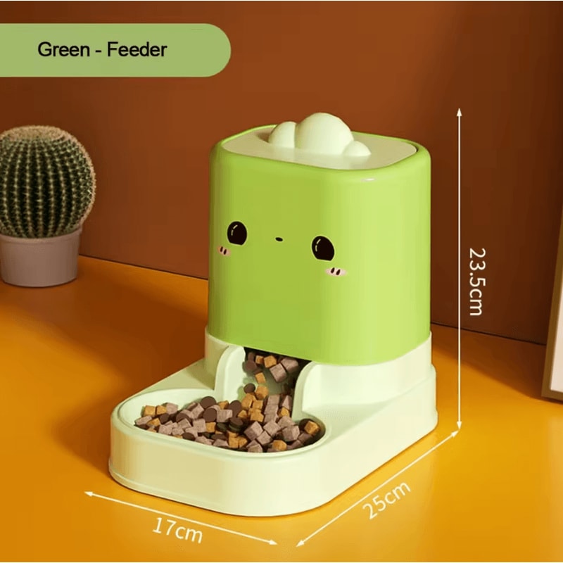 Cute CatShaped Automatic Pet Feeder Water Dispenser Set 7