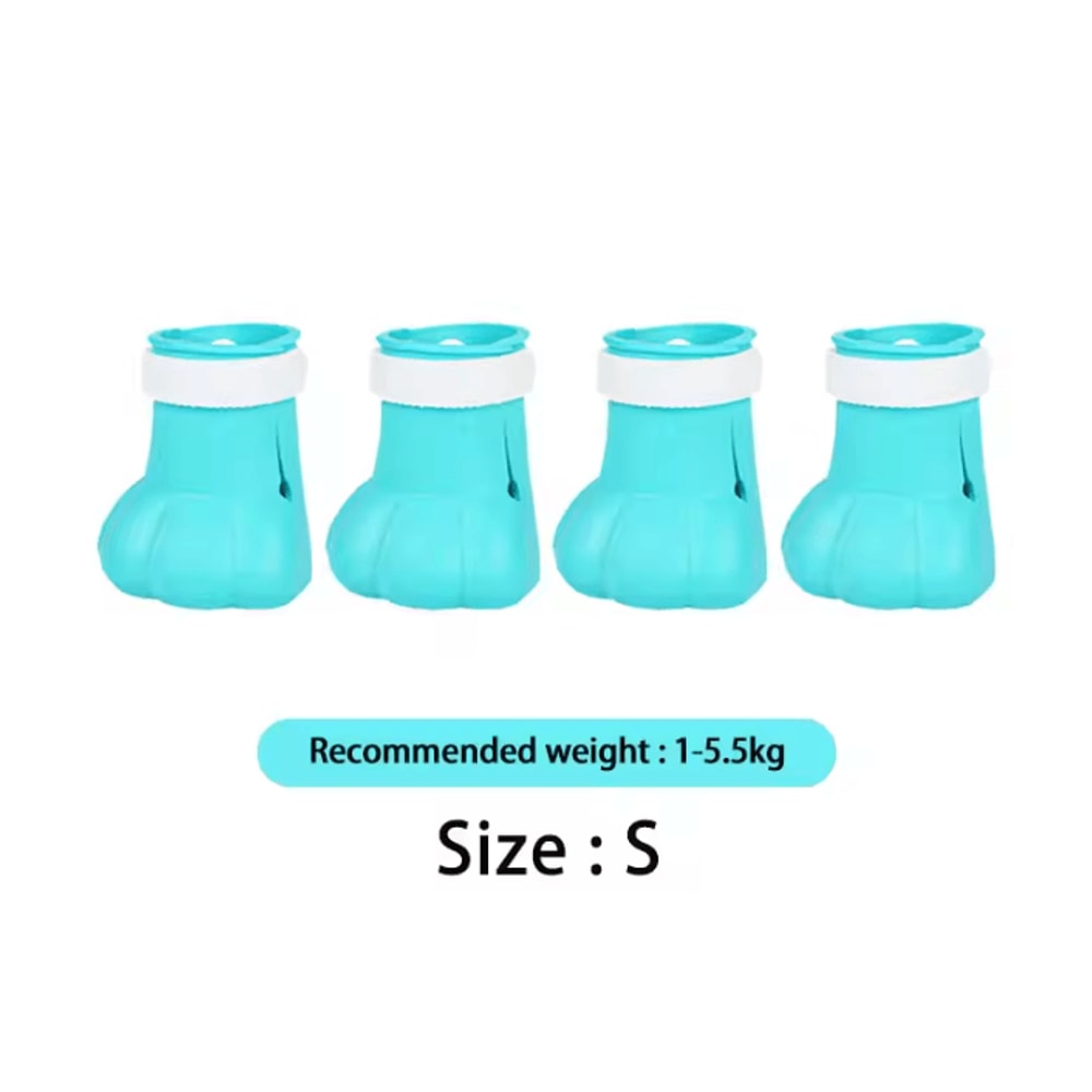 Adjustable Silicone Cat Paw Protector Boots 4PCS AntiScratch Cat Foot Covers 5