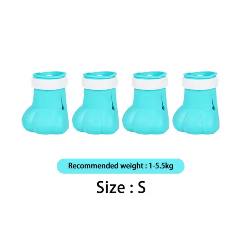 Adjustable Silicone Cat Paw Protector Boots 4PCS AntiScratch Cat Foot Covers 5