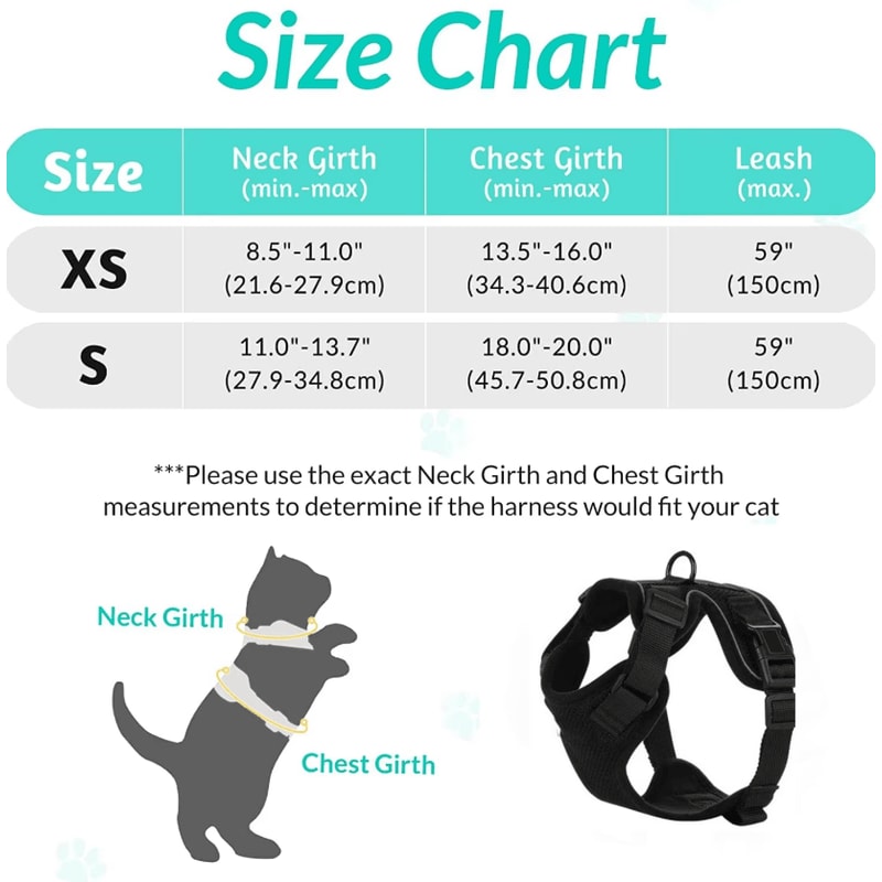 Reflective EscapeProof Cat Harness Leash Set For Safe Outdoor Adventures 1
