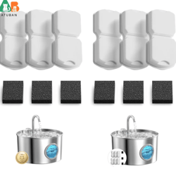 hooise 74oz pet fountain replacement filter & sponge set
