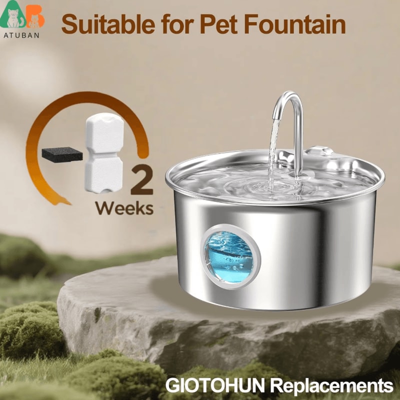 HOOISE 74oz Pet Fountain Replacement Filter Sponge Set 1