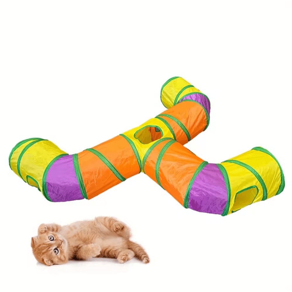 Extended ThreeWay Cat Tunnel Toy Interactive Rolling Dragon Play Tunnel 5