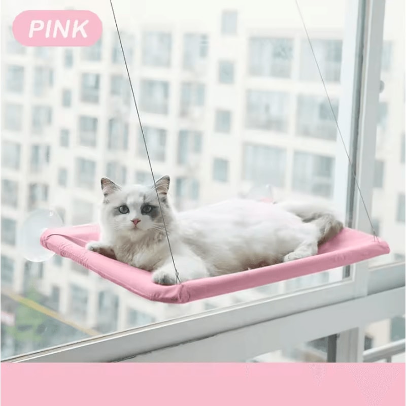 SunnyView Hanging Cat Hammock Window Bed HeavyDuty Elevated Cat Lounge 4