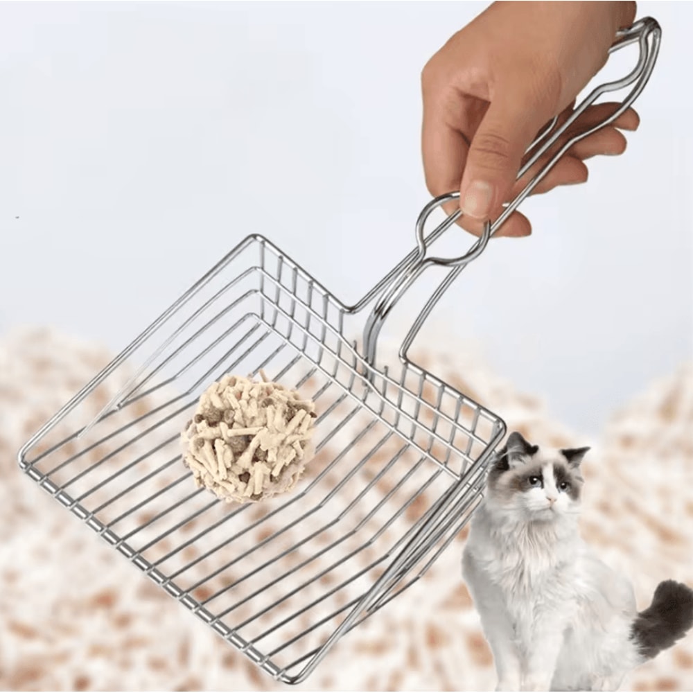 Stainless Steel Cat Litter Scoop HeavyDuty Pet Waste Cleaning Shovel 0