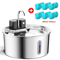 Wireless Stainless Steel Cat Water Fountain With 4000mAh Battery Motion Sensor 5