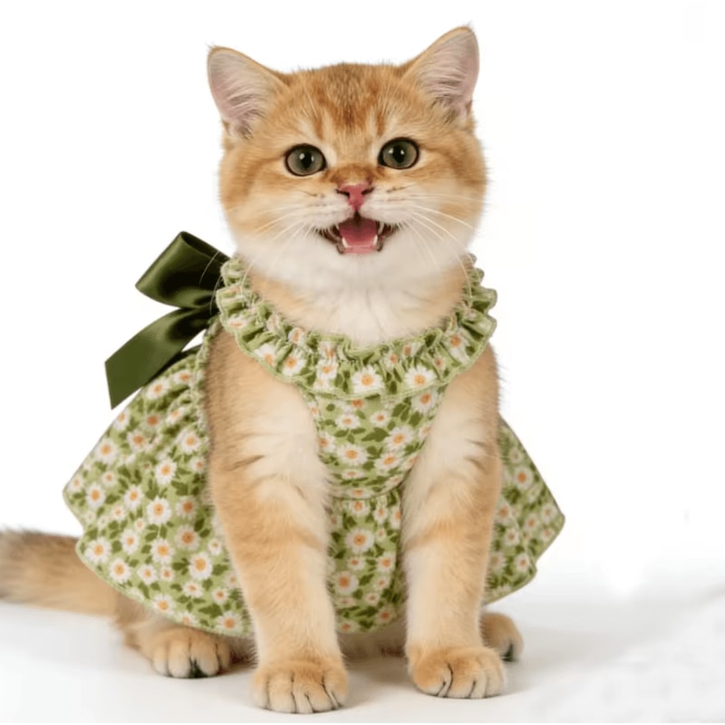 Floral Princess Pet Dress Elegant Summer Party Outfit For Cats Small Dogs 2