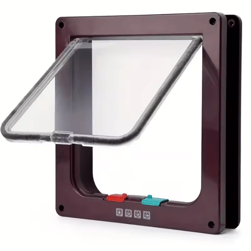 4Way Locking Weatherproof Pet Door Flap For Cats Small Dogs 3